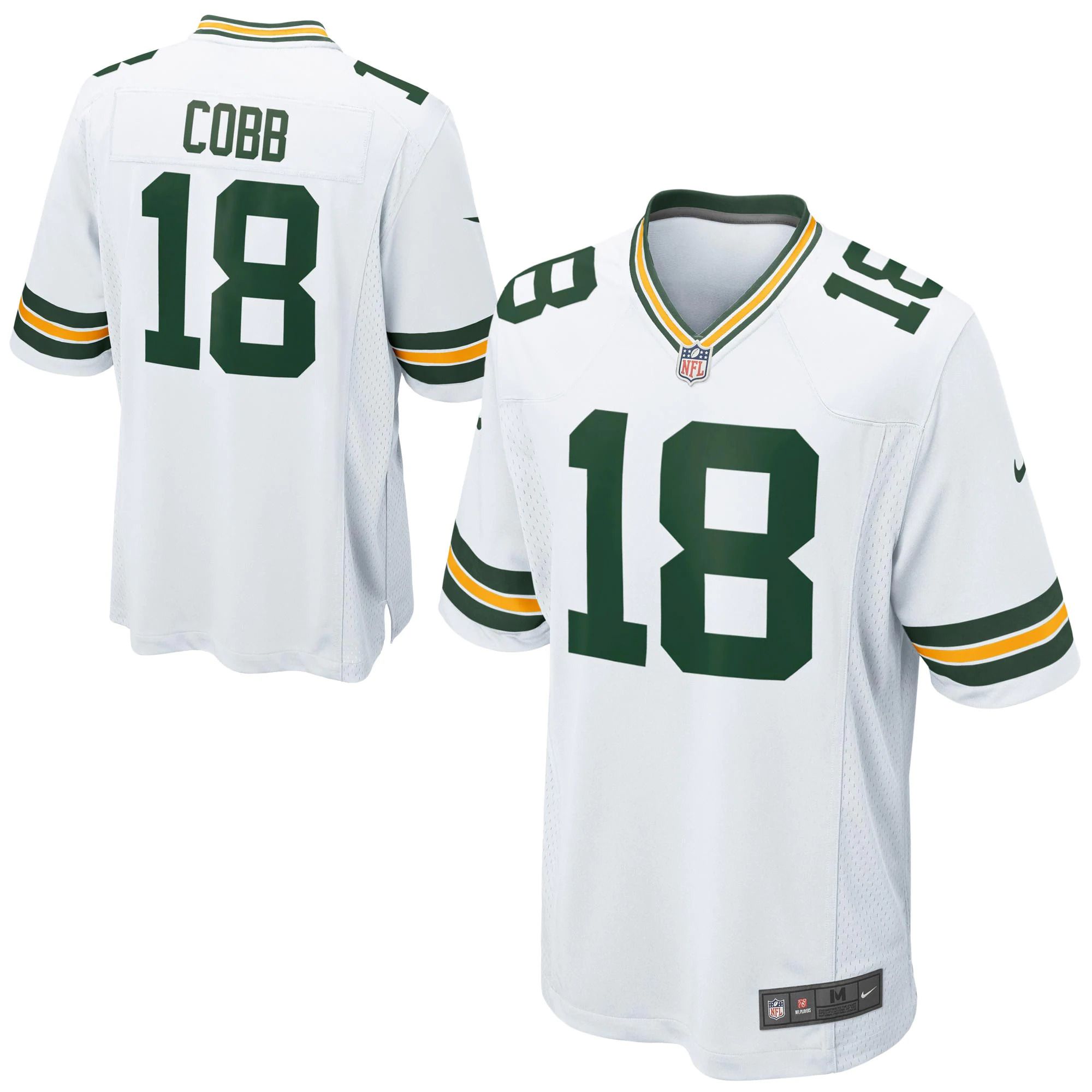 Men Green Bay Packers 18 Randall Cobb Nike White Game NFL Jersey